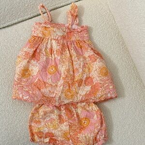 Haute Hippie Kids Pink and Orange Floral Outfit